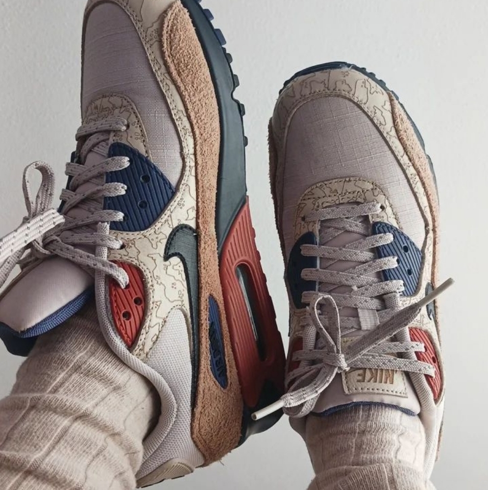 Nike Air Max 90 NRG "Camowabb"/ US 7.5/ Tan& Navy/ CI5646 001